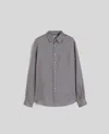 Aspesi Geometric-print Silk Shirt In Blue
