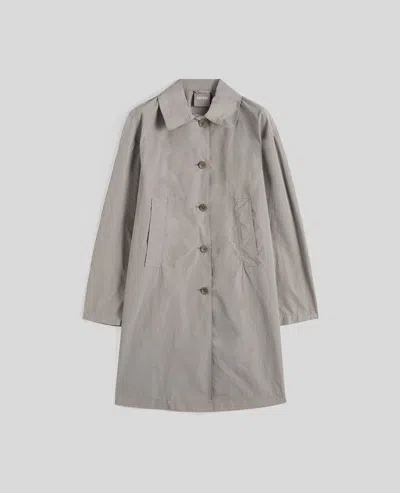 Aspesi Compact Nylon And Polyester Overcoat In Gray