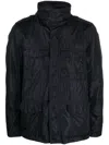 Aspesi Concealed-hood Waterproof Windbreaker In Blau
