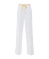 Aspesi Contrast Belted Casual Pants In White