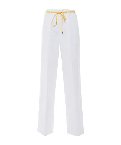 Aspesi Contrast Belted Casual Pants In White