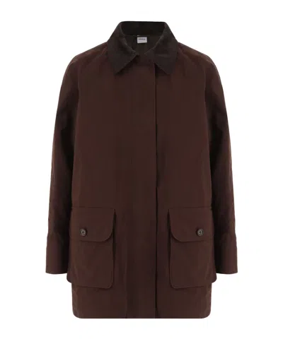 Aspesi Contrasting-color Collared Jacket In Brown