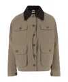 Aspesi Contrasting-color Collared Jacket In Brown