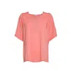 Aspesi Coral Cotton Silk Knit T-shirt In Pink