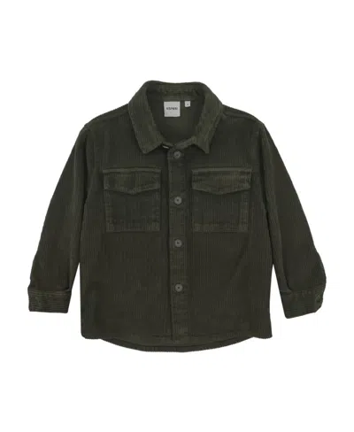 Aspesi Corduroy Button Shirt In Black