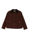 Aspesi Corduroy-collar Buttoned Jacket In Red