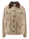 Aspesi Corduroy-collar Flap-pocket Jacket In Brown