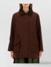 Aspesi Corduroy Collar Long Sleeve Coat In Burgundy
