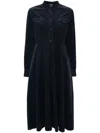 Aspesi Corduroy Cotton Dress In Blue