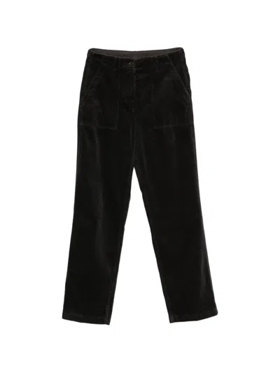 Aspesi Corduroy Patch-pocket Trousers In Black