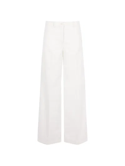 Aspesi Corduroy Wide-leg Trousers In White