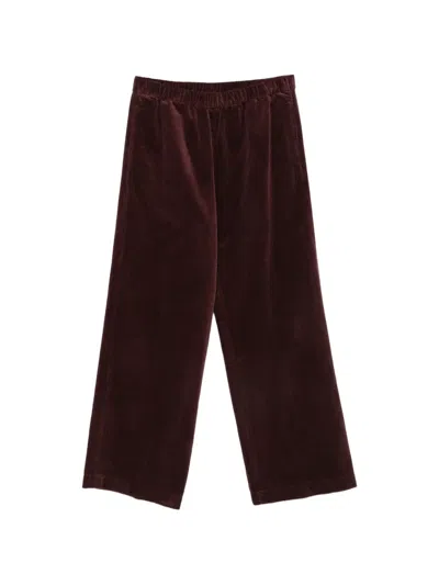 Aspesi Corduroy Wide-leg Trousers In Black