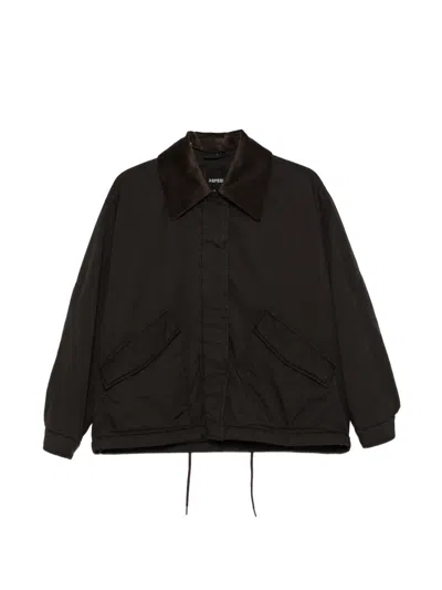Aspesi Corduroy-collar Drawstring Jacket In Multi