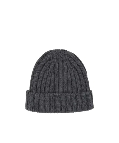 Aspesi Corneless Knitted Hat In Black