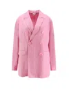 Aspesi Double Breasted Long Sleeve Blazer In Pink