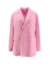 Aspesi Double Breasted Long Sleeve Blazer In Pink
