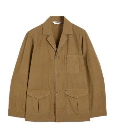 Aspesi Cotton And Linen Canvas Jacket In Soil