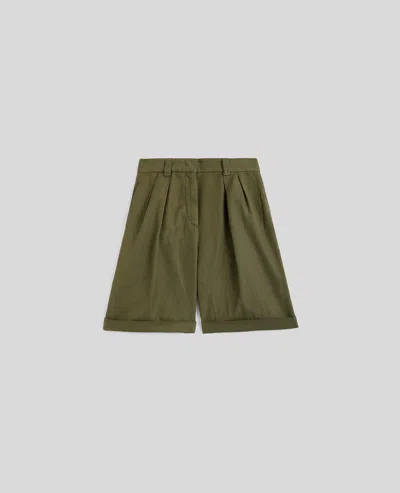 Aspesi Cotton And Linen Gabardine Bermuda Shorts