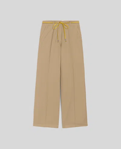 Aspesi Cotton And Linen High-waisted Trousers