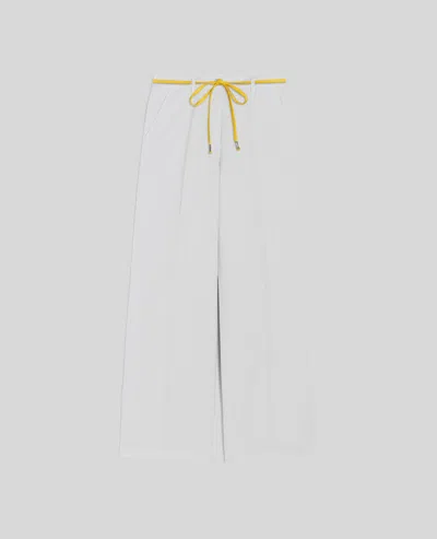 Aspesi Cotton And Linen High-waisted Trousers