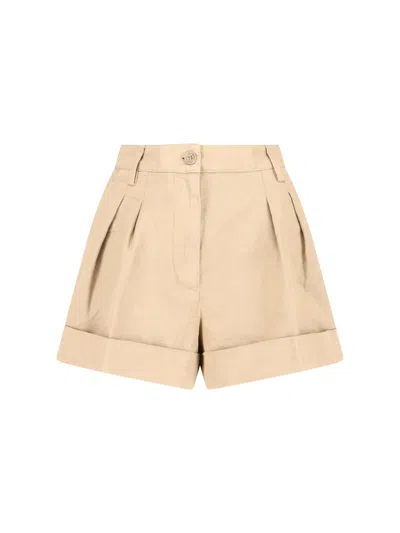 Aspesi Beige Cotton Linen Shorts In Neutral