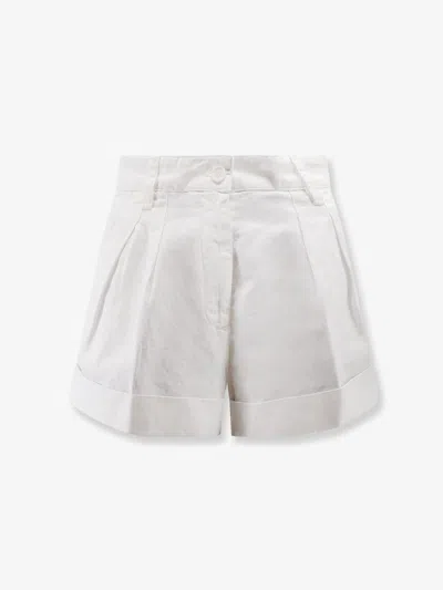 Aspesi Cotton And Linen Shorts In White