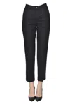 Aspesi Cotton And Linen Trousers In Black
