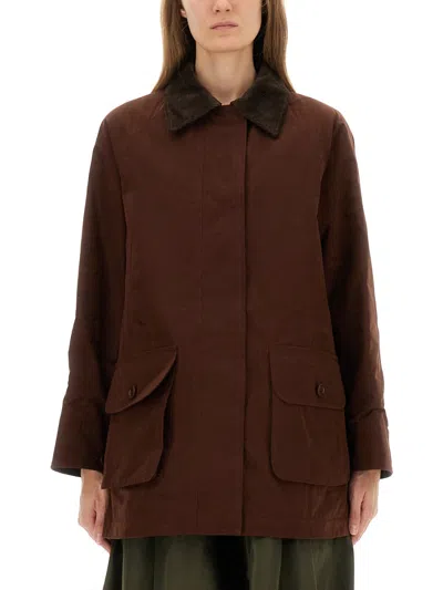 Aspesi Cotton Blend Canvas Jacket In Brown