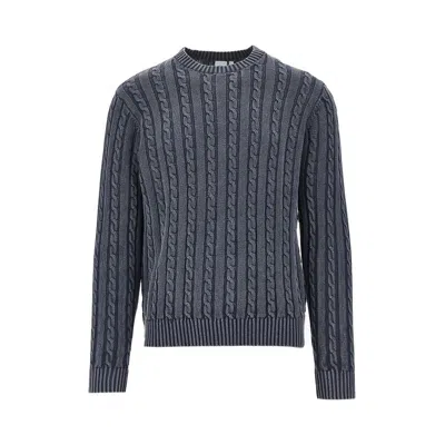 Aspesi Cotton Cable Knit Sweater In White