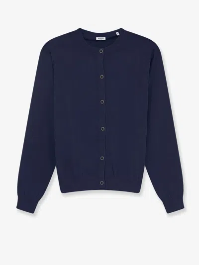 Aspesi Cotton Cardigan In Blue