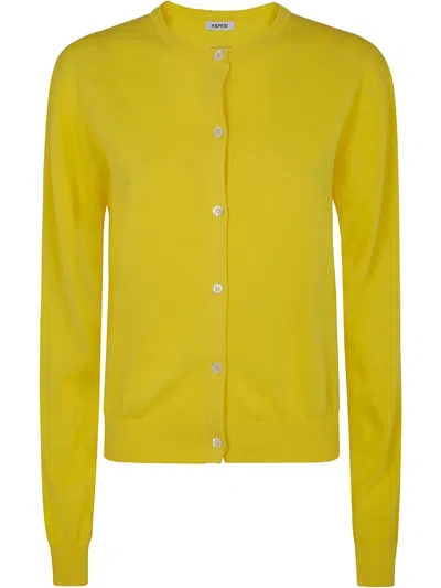Aspesi Cotton Cardigan In Yellow