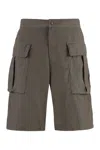 Aspesi Cotton Cargo Bermuda Shorts In Grey