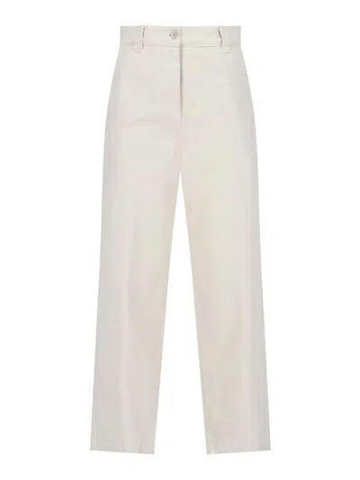 Aspesi Cotton Casual Trousers In White
