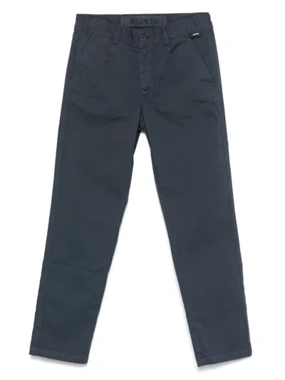 Aspesi Kids' Cotton Chino Trousers In Blue