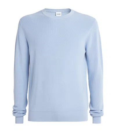 Aspesi Cotton Crew-neck Sweater In Blue