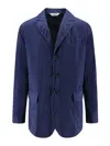 Aspesi Single-breasted Long-sleeved Suit Jacket In Blue