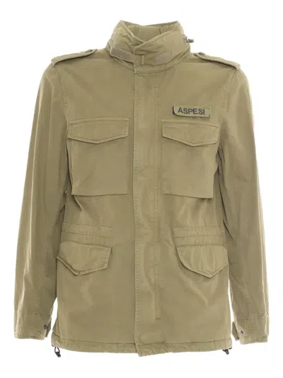 Aspesi Cotton Field Jacket In Green