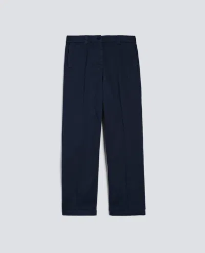 Aspesi Cotton Gabardine Trousers In Blue