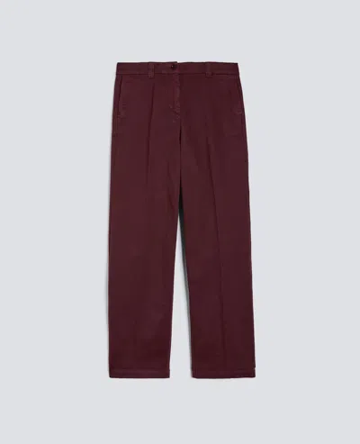 Aspesi Cotton Gabardine Trousers In Burgundy