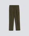 Aspesi Cotton Gabardine Trousers With Darts In Green
