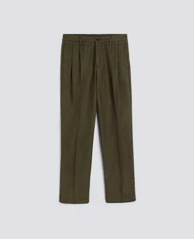 Aspesi Cotton Gabardine Trousers With Darts In Green