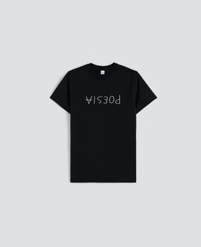 Aspesi Cotton Jersey T-shirt With Print - Poesia In Black