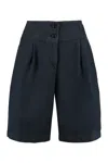 Aspesi Cotton Shorts Back Pocket In Blue