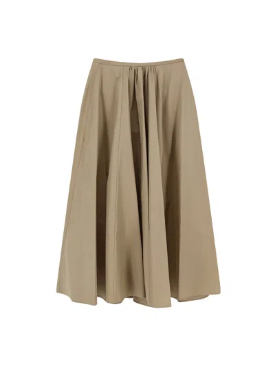 Aspesi Cotton Long Skirt In Brown