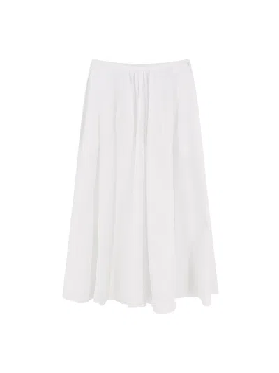 Aspesi Cotton Long Skirt In White