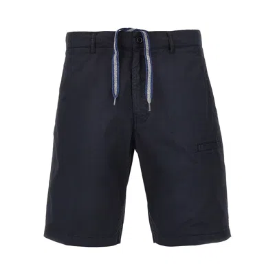 Aspesi Cotton Micro Twill Shorts In Blue