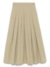 Aspesi Cotton Midi Skirt In Green