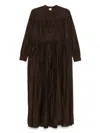 Aspesi Cotton Muslin Maxi Dress In Brown