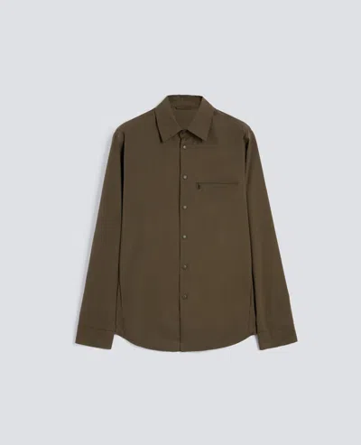 Aspesi Cotton-nylon Poplin Shirt In Brown