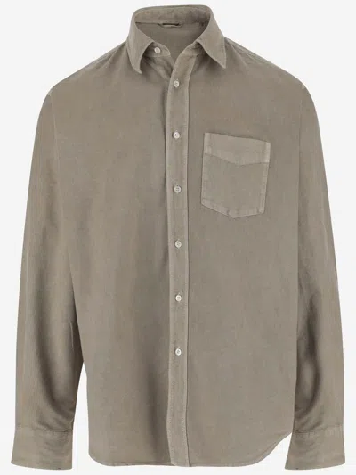 Aspesi Cotton Oxford Shirt In Sand